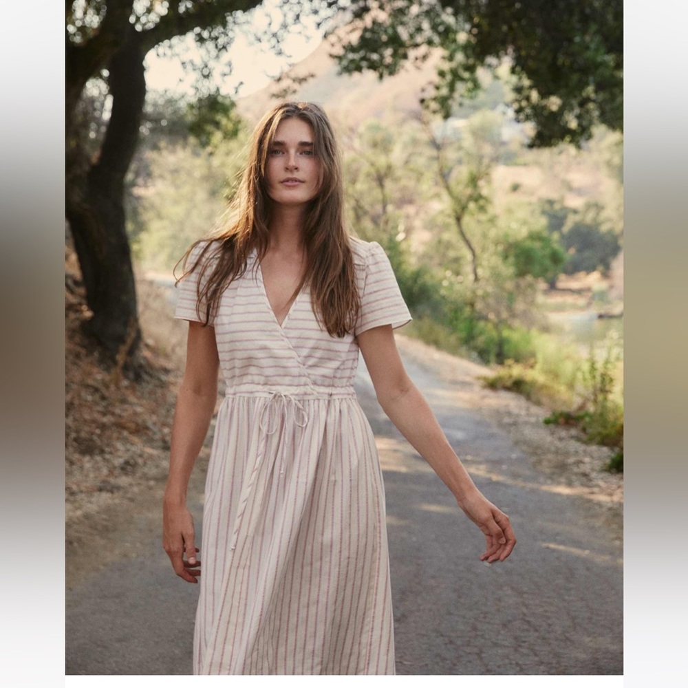 🚨 S O L D 🚨 Christy Dawn “washed thulian embroidered striped”, stripe dress xs - Picture 3 of 12